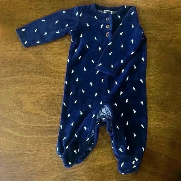 Chick Pea Baby Boy Patterned Cotton Long Sleeve Snap Up Sleep & Play Blue 0-3 M - Picture 2 of 8
